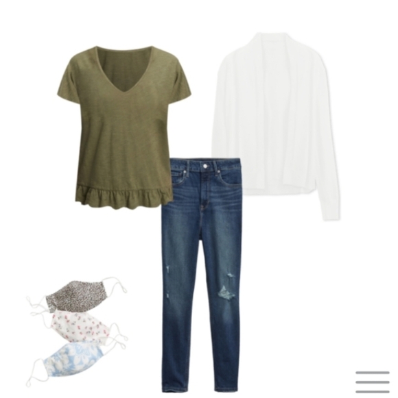 GAP t-shirts scoop neck purple orchid, grey camo, vneck army green M L lot of 3 - Picture 15 of 16